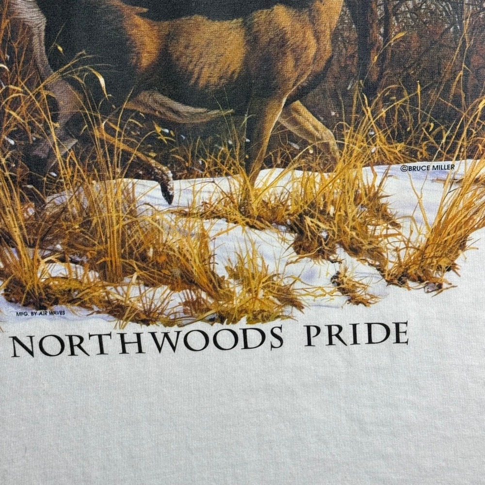 Vintage Jerzees Northwoods Pride Deer T Shirt XL‎ White Bruce Miller Wildlife XL - Picture 3 of 7